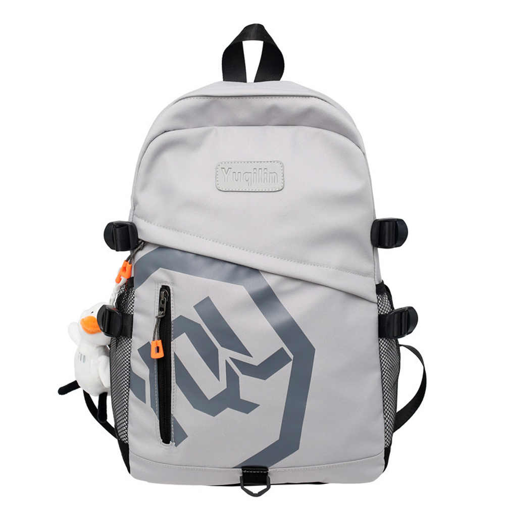 GEERDUN Nylon Backpack Unisex Black/Gray/White/Blue