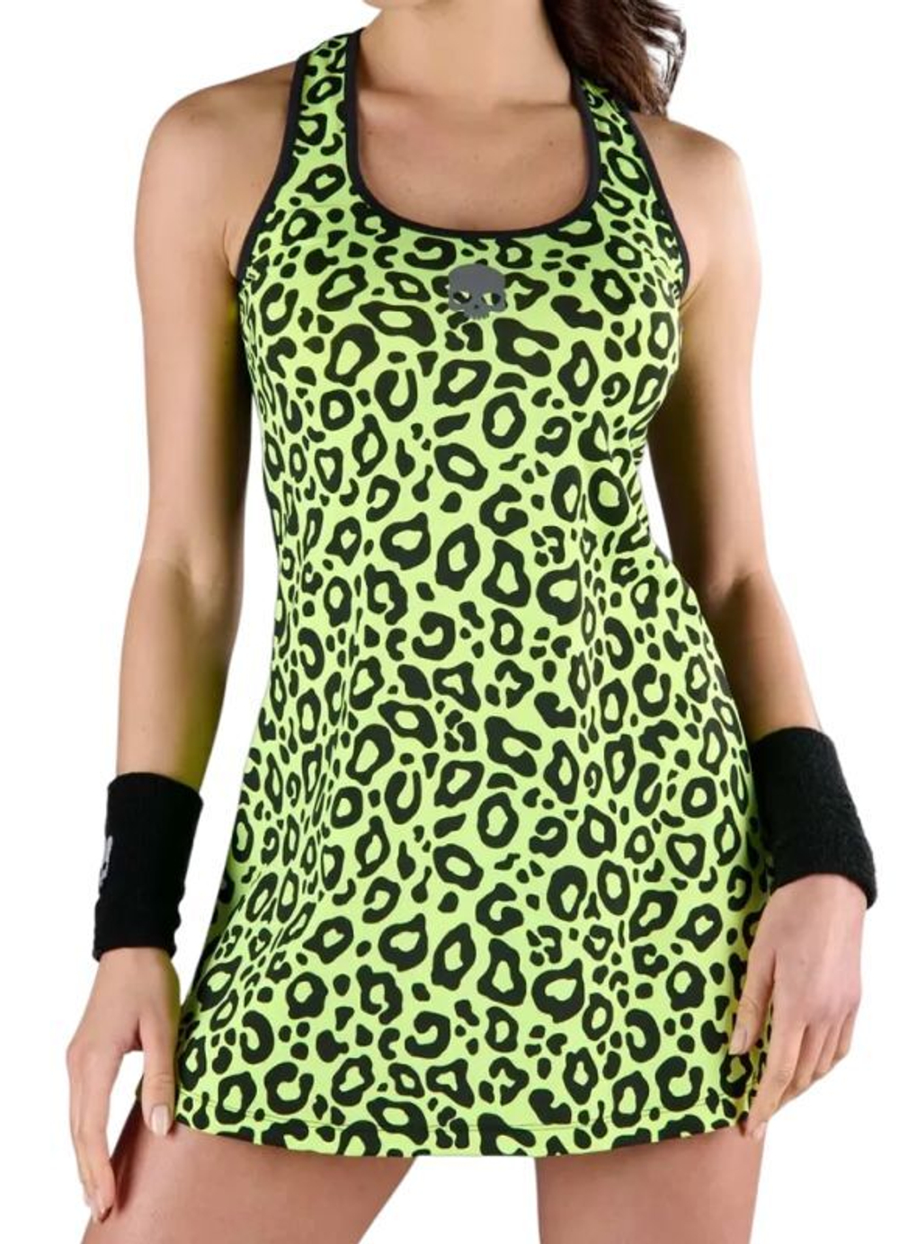 Теннисное платье Hydrogen Panther Tech Dress - black/yellow fluo