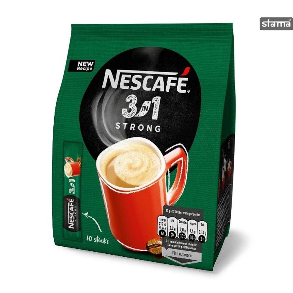 Кофе растворимый NESCAFE 3в1 STRONG в стиках (10 шт. х 17г) 170 г (из Эстонии)