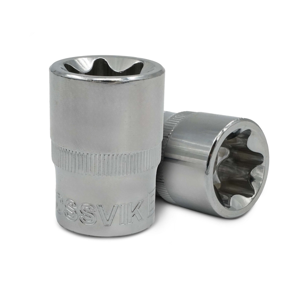 Набор головок на держателе ROSSVIK SST1024, 1/2", TORX E10-E24, L-80 мм, 9 предметов
