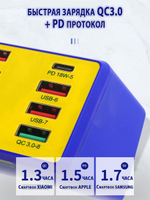 Зарядная станция Mechanic iCharge 8M (USB 2.0 * 7 / USB QC3.0 * 1 / беспров. заряд.)