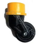 Колесо PLG-K 010, d50, чёрный, жёлтая вставка