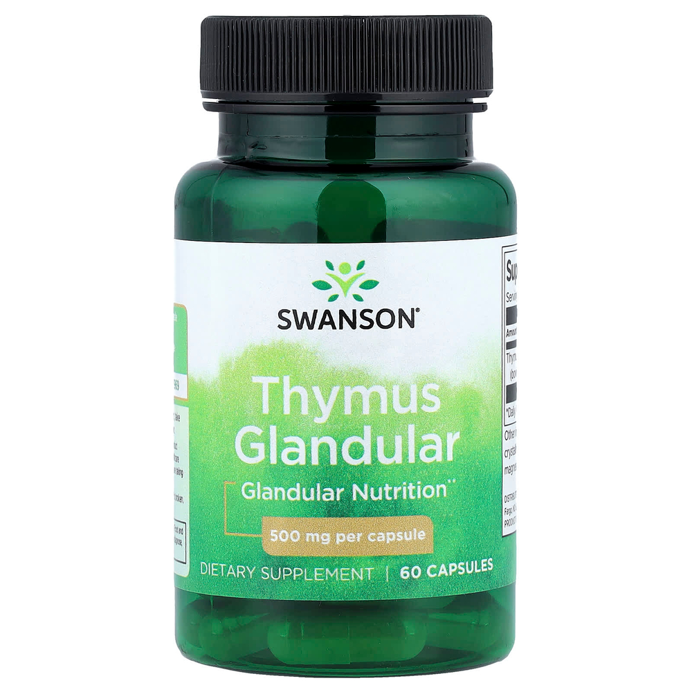 Swanson Vitamins, Вилочковая железа, 500 мг, 60 капсул