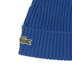 Шапка зимняя Lacoste Unisex Ribbed Wool - sapphire blue