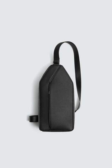 ZARA ВЕРТИКАЛЬНАЯ СУМКА ИЗ РЕЛЬЕФНОЙ ТКАНИ, ЧЕРНЫЙ