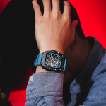 STARKING Richard Collection Quartz Movement Silicone Strap Watch Men"s Watches Black Dial