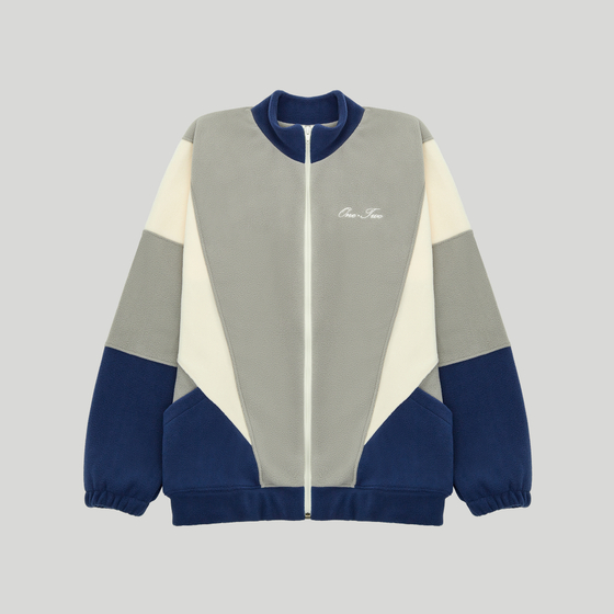 Zip-Up Sweatshirt Grey-Navy Smoke