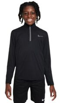 Детская теннисная футболка Nike Boys Dri-Fit Poly+ 1/4 Zip - black/reflective silver