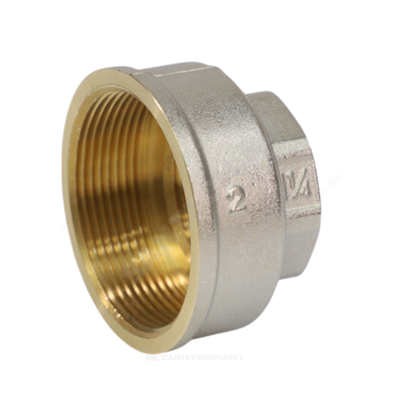 Муфта латунь никель переходная Ду 20х15 (3/4"х1/2") ВР/ВР 9019 ГОСТ 32585-2013 Aquasfera 9019-01