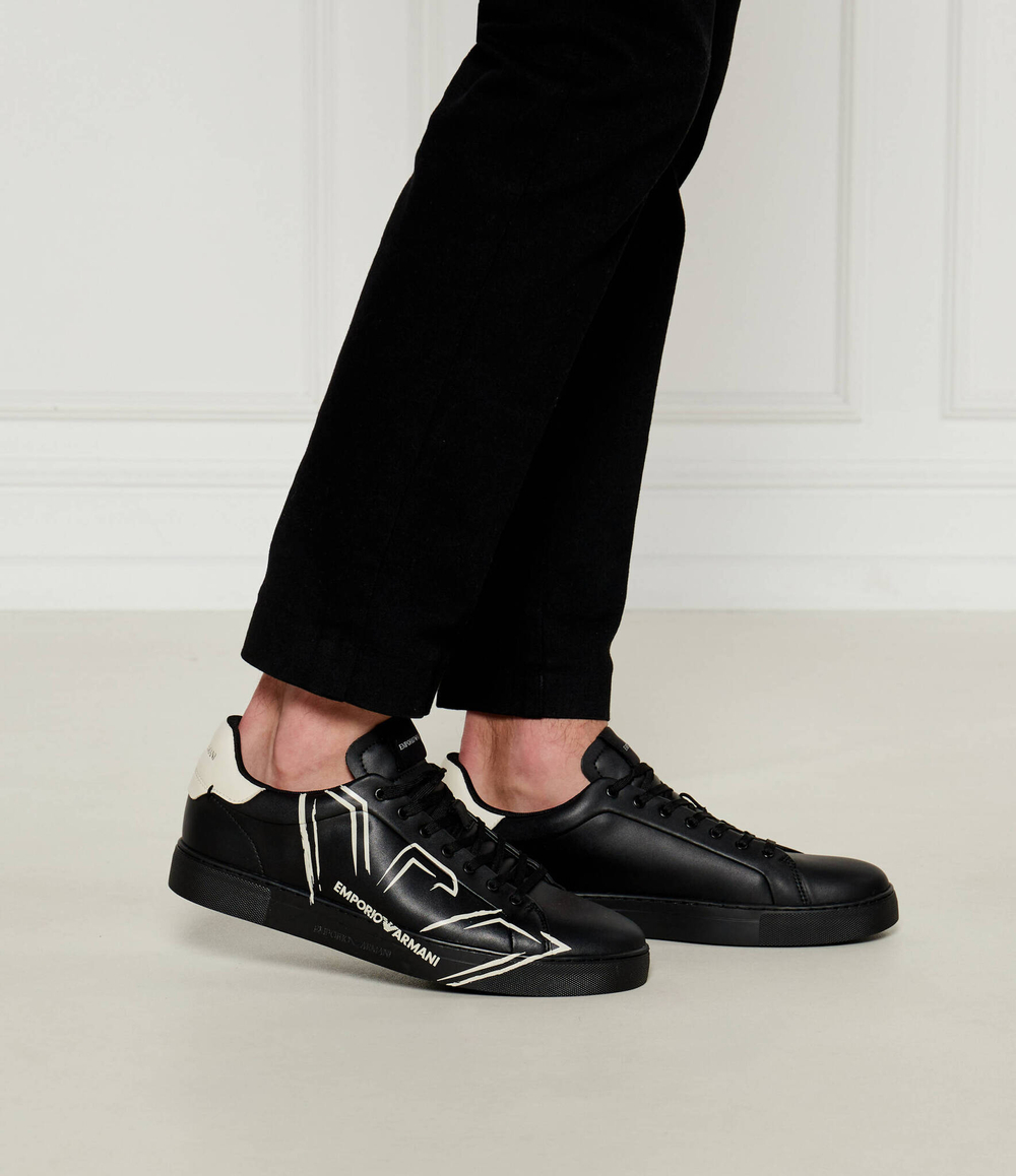 Кожаные кроссовки Emporio Armani - черный(X4X598 XD431)