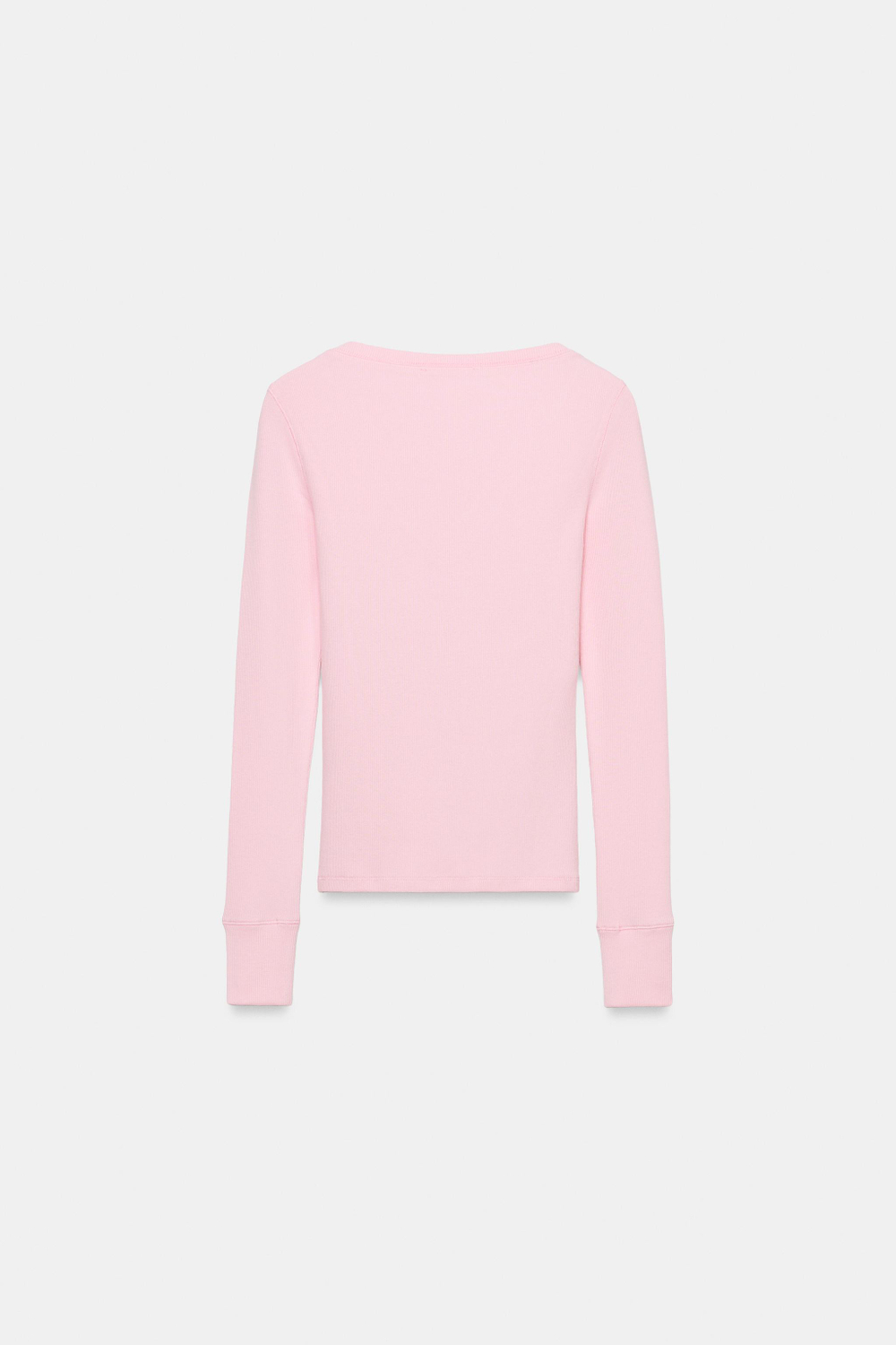 ZARA ФУТБОЛКА В РУБЧИК С ДЛИННЫМИ РУКАВАМИ, РОЗОВЫЙ