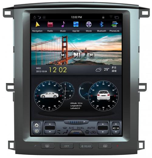 Магнитола для Toyota Land Cruiser 100, Lexus LX470 2002-2007 (любая комплектация) - Kuberg ZF-1301-Q6 вертикальный экран в стиле "Тесла" на Android 11, CarPlay, 4G SIM-слот