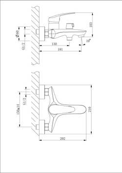 Смеситель Lemark Linara LM0414C для ванны