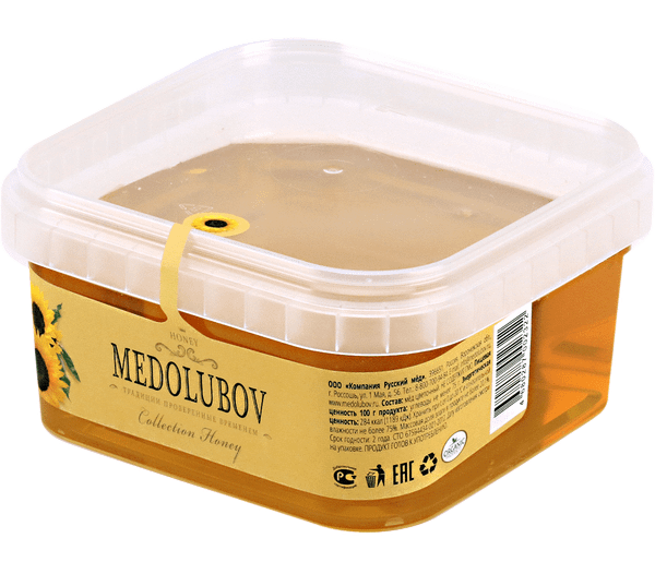 Медовый десерт подсолнечниковый классический Медолюбов BOX 650 мл