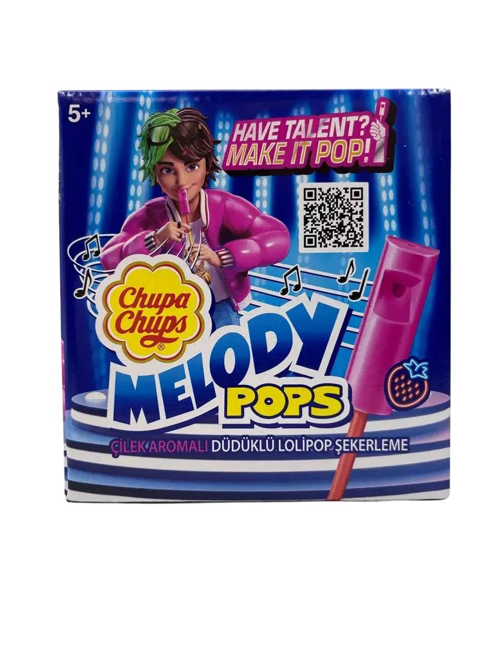 Карамель Chupa Chups Melody Pops со вкусом клубники