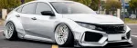 Широкий обвес для Honda Civic седан X 2016-2019 Хонда Цивик карбоновый тюнинг Robot robotbodykits