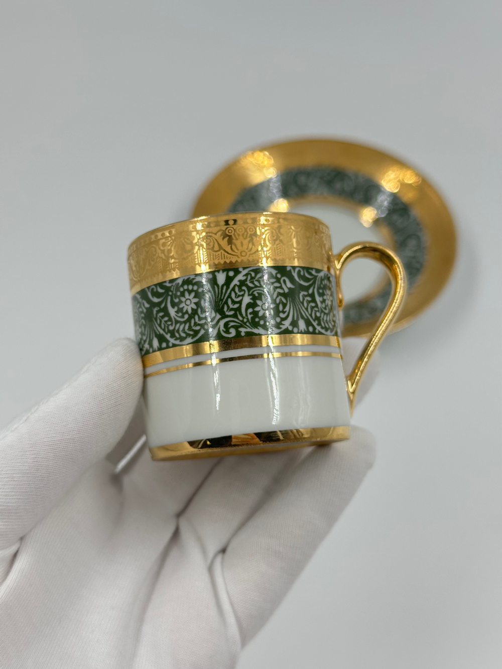 Кофейная пара зелёная Legle, Limoges