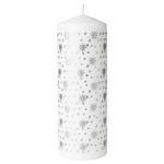 Свеча IKEA VINTERFINT (ВИНТЕРФИНТ), Бело-серебряный, 70 часов, 19 см
