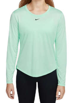 Женская футболка теннисная (dł. Рукава) Nike Dri-FIT One Women's Standard Fit Top - mint foam/black