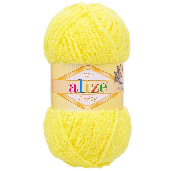 Пряжа Alize (Ализе) Softy / уп.5 мот. по 50 г, 115м, 187 лимонный А