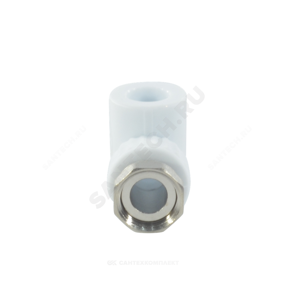 Угольник PP-R комбинированный белый Дн 20х1/2" с накидной гайкой VALFEX 10138020