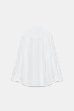 ZARA ГЛАДКАЯ РУБАШКА ИЗ ПОПЛИНА — ZW COLLECTION, БЕЛЫЙ
