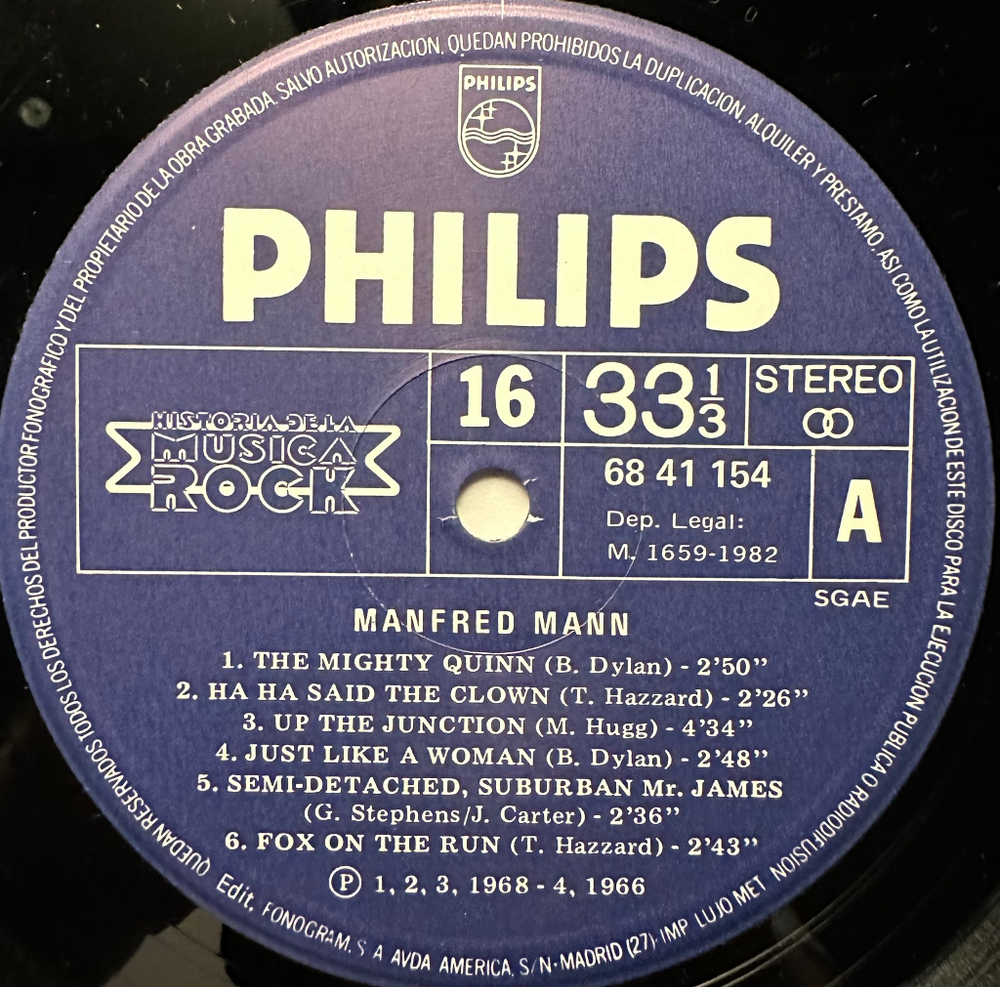 Manfred Mann - Manfred Mann (Испания 1982г.)