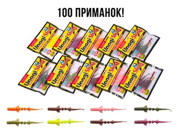 Слаги съедобные плавающие LJ Pro Series UNAGI SLUG 2.5in (6,35 см), цв. 01SET, 100 шт. набор