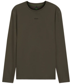 Мужская теннисная футболка с длинным рукавом BOSS Active Long Sleeve In Pointelle - open green