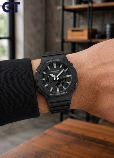 CASIO GA-2100-1A2DR G-SHOCK мужские наручные часы — тонкая восьмиугольная G-SHOCK с Carbon Core Guard