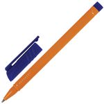 Ручка шариковая BRAUBERG "Solar", 1шт, СИНЯЯ, трехгранная, корпус оранжевый, узел 1 мм, линия письма 0,5 мм, 142402