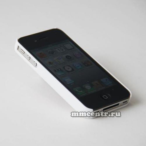 Чехол 2D для iPhone 4 пластиковый белый
