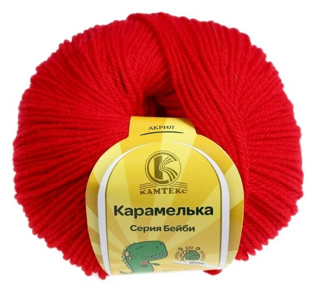 Пряжа Карамелька акрил 100% 50гр 175м красный 046 арт 1980  102.84