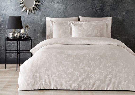 Постельное белье CELESTIA бежевый жаккард deluxe TIVOLYO HOME Турция