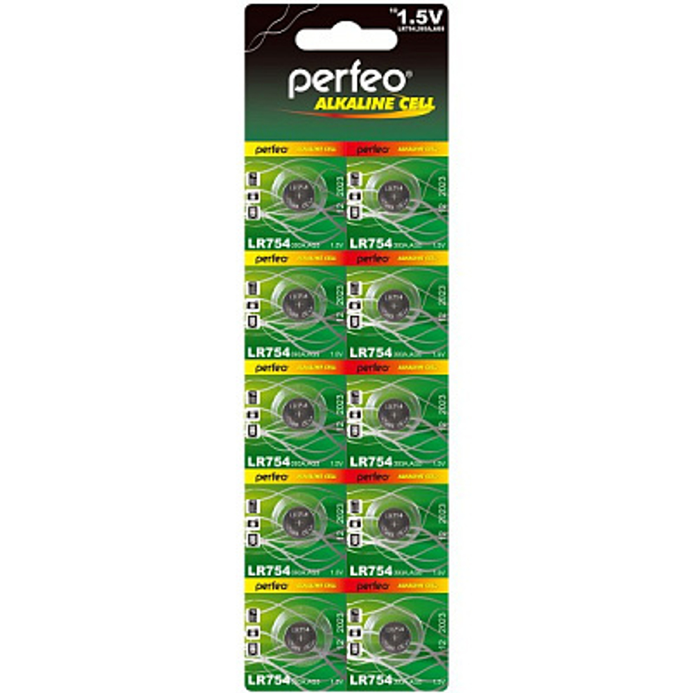 батарейка Perfeo LR754-10BL alkaline cell 393A AG5