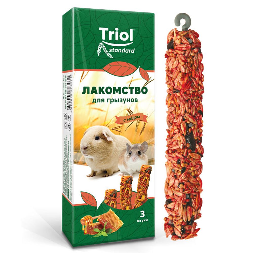 Лакомство для грызунов с мёдом 80г, Triol Standard