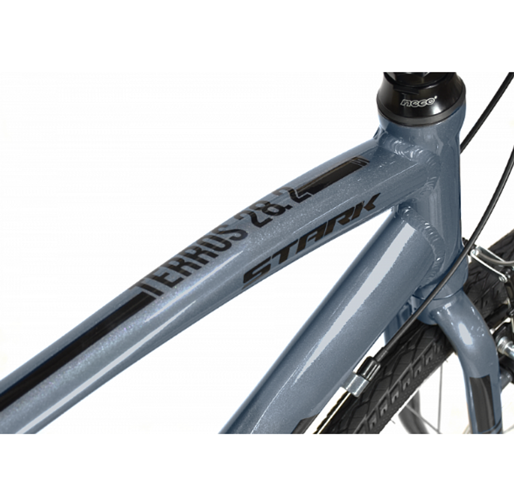 Велосипед Stark'23 Terros 28.2 V серый/черный/оранжевый 18"