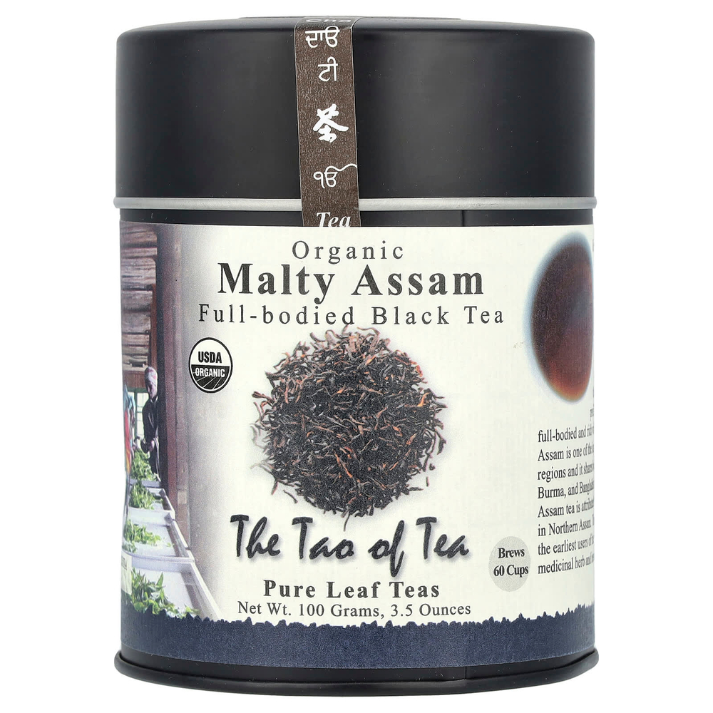 The Tao of Tea, органический насыщенный черный чай, солодовый ассам, 100 г (3,5 унции)