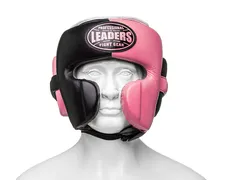 Шлем боксерский LEADERS LS MEX WAVE BK/PNK 1/2 ( кожа, черный/розовый)
