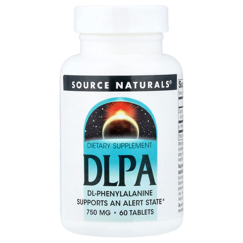 Source Naturals, DLPA (DL-фенилаланин), 750 мг, 60 таблеток