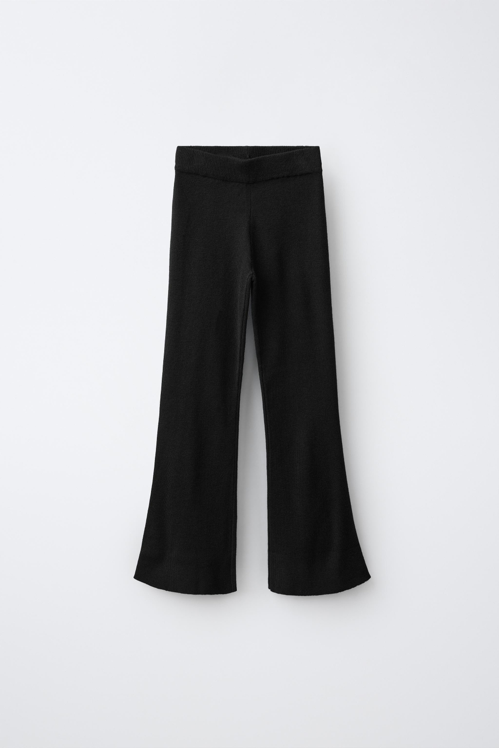 ZARA ТРИКОТАЖНЫЕ ЛЕГИНСЫ FLARED, ЧЕРНЫЙ