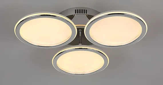 Люстра потолочная светодиодная Rilon 9301/240*3 CR, 102 Вт, хромированная