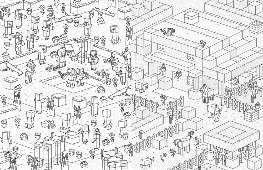 Hachette раскраска по номерам Minecraft - Le livre de coloriage officiel