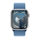 Умные часы Apple Watch Series 9 GPS, 41mm, Aluminium Case with Sport Loop, Silver/Storm Blue (Серебристый/Штормовой синий)