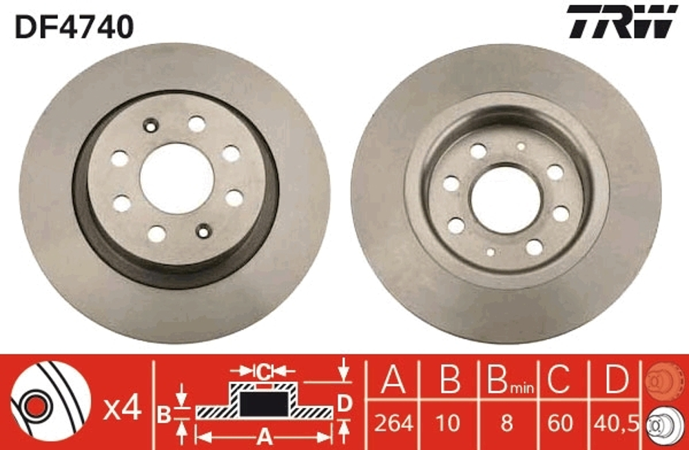TRW - DF4740-TRW - Brake Disc