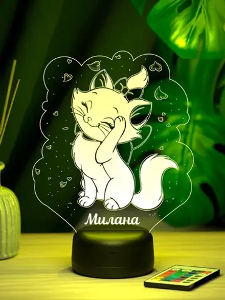 Ночник "Кошечка именная Милана" - подарок девочке