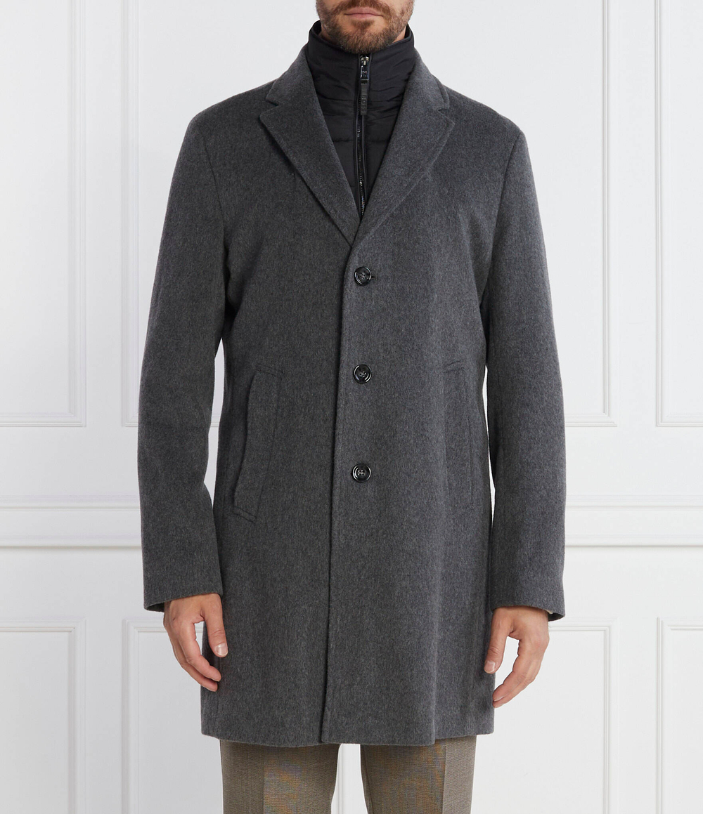 Хлопковое пальто 2в1 h hyde bib BOSS BLACK - графитовый(50502250)