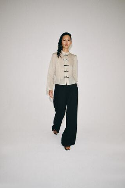 РУБАШКА В ПОЛОСКУ С НАВЕСНЫМИ ПЕТЛЯМИ — ZW COLLECTION — ZARA