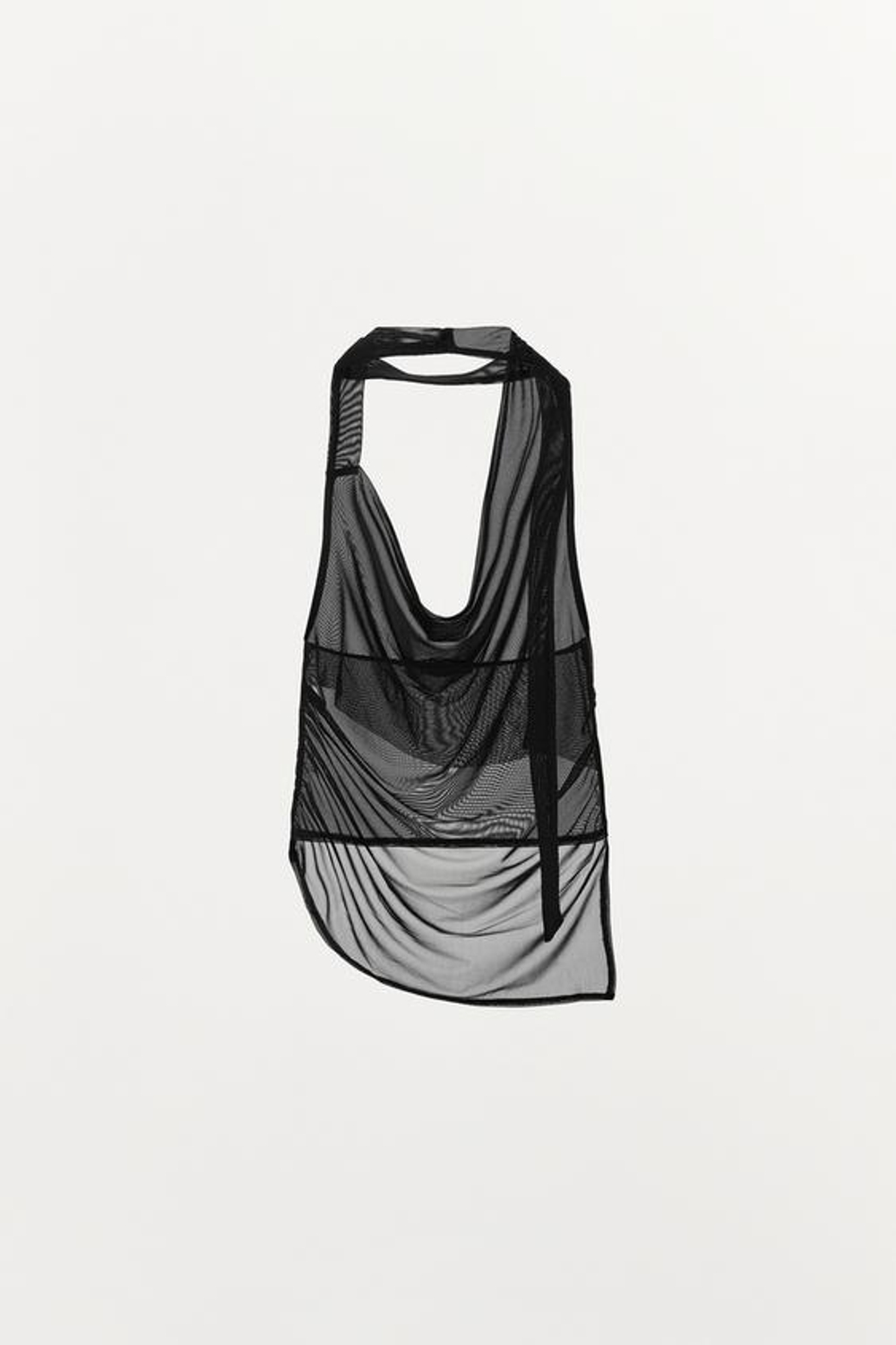 ZARA ТОП С ГОРЛОВИНОЙ ХАЛТЕР, ЧЕРНЫЙ