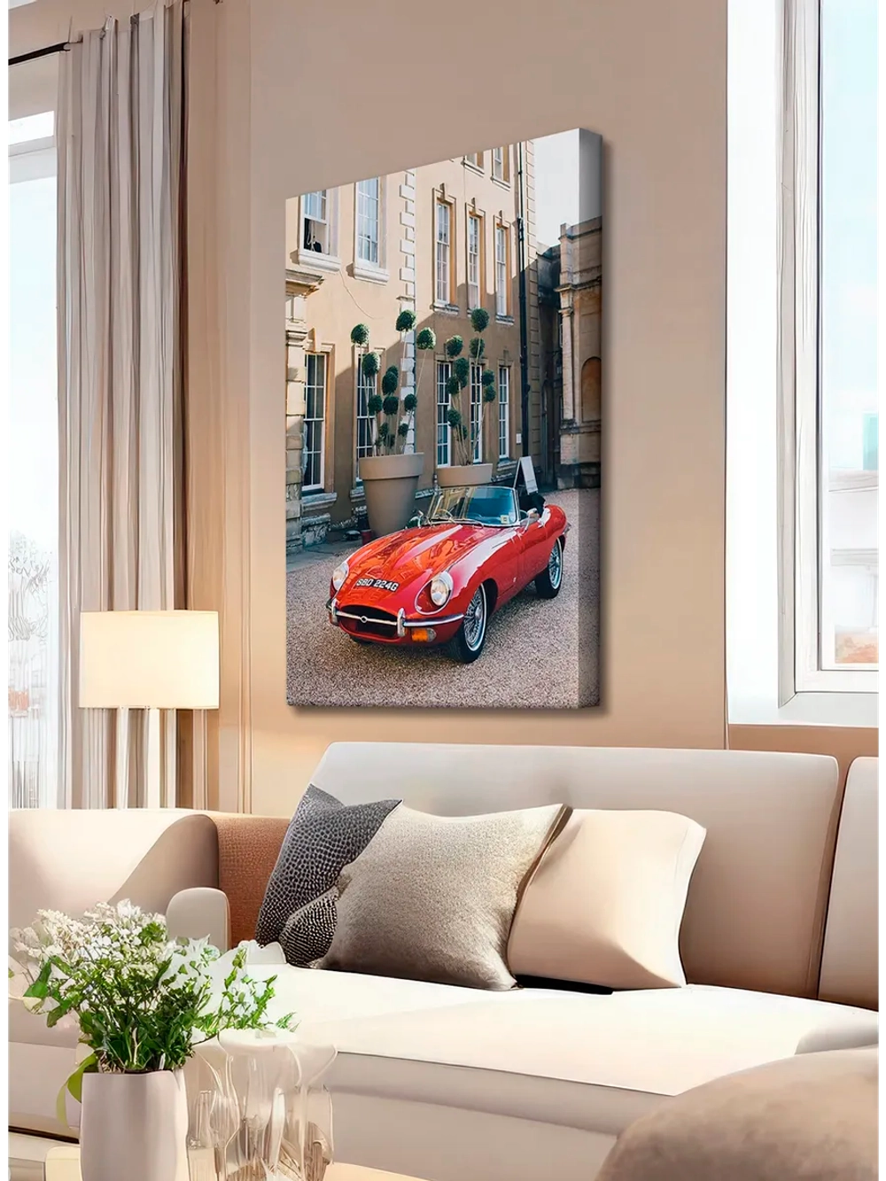 Картина "Jaguar E-Type", на стену для интерьера 50х70см 1шт.